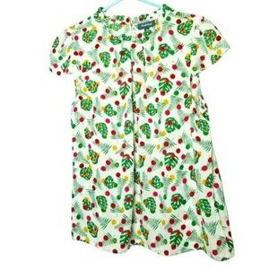 ModCloth‎ Blouse Foliage monstera Leaves High Ruffle Neck Xmas Ornaments L NWOT